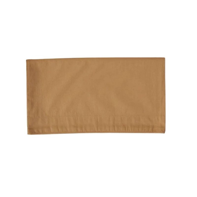 Taie de Traversin Percale Lavée Marron Cire, Sylvie Thiriez