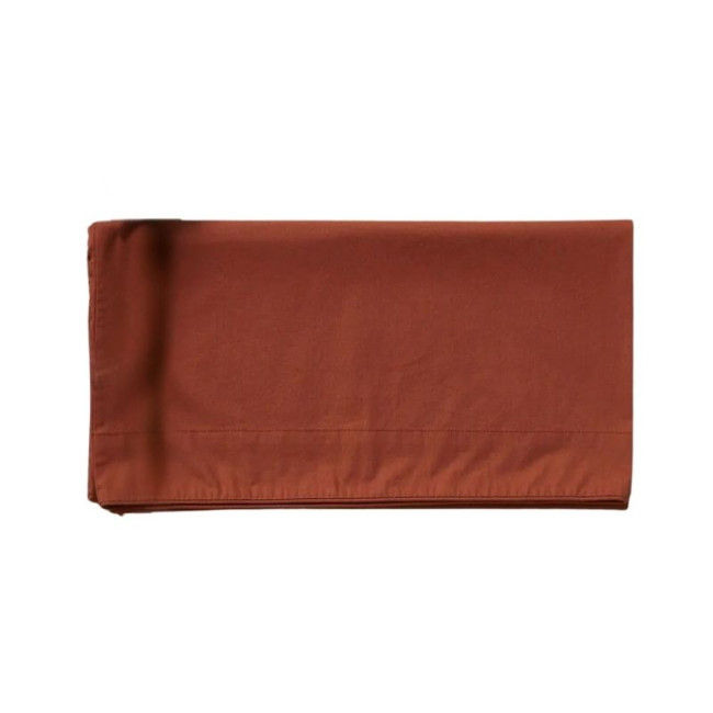 Taie de Traversin Percale Lavée Orange Argile, Sylvie Thiriez