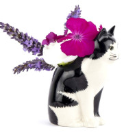 Vase Chat Blanc et Noir L, Quail Ceramics UK