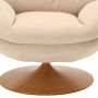 Fauteuil Memento Beige et Bois Naturel, Athezza