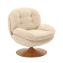 Fauteuil Memento Beige et Bois Naturel, Athezza