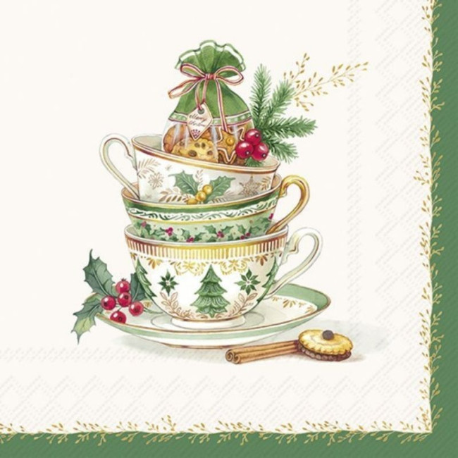 Serviettes en papier Festive Tea Time, Ihr
