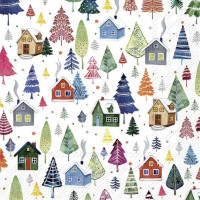 Serviettes en papier Winter Village, Ihr
