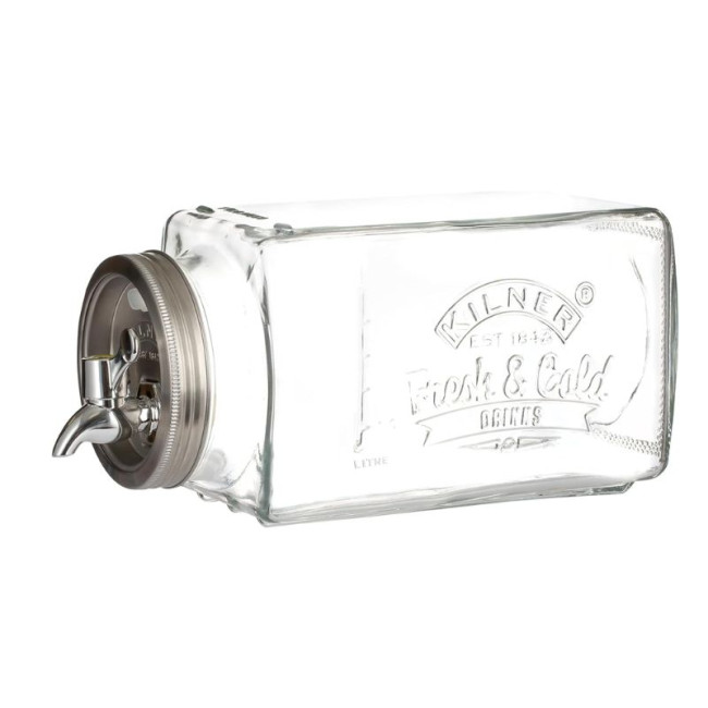 Distributeur de boisson réfrigérateur carré 3L, Kilner