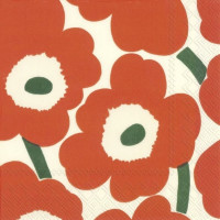 Serviettes en papier Unikko Orange Vert, Ihr