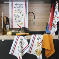 Lot de 3 torchons Coquillages, Sud Etoffe