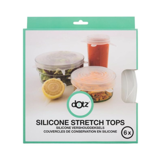 Set de 6 couvercles réutilisables en silicone, Dotz