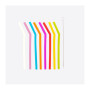 Set de 8 pailles courbées multicolores en silicone, Dotz