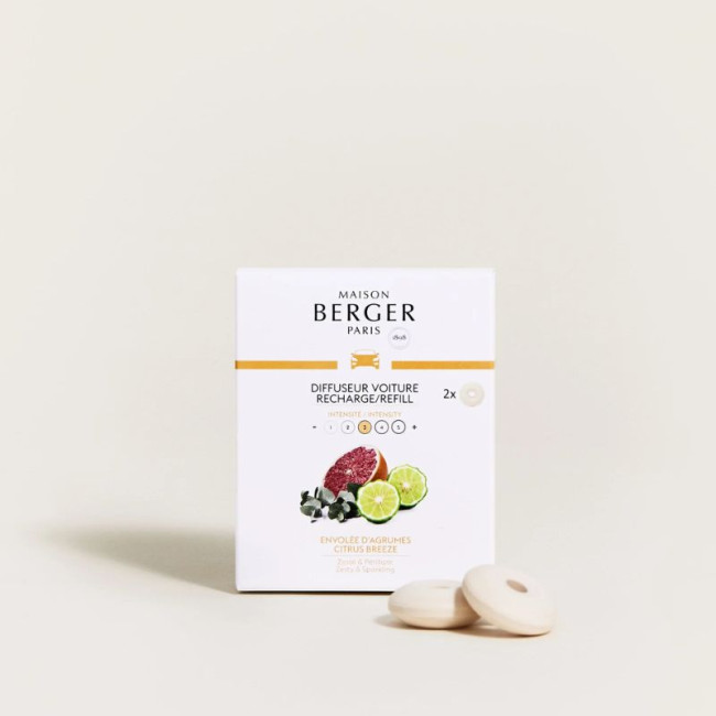 2 recharges diffuseur voiture Envolée d'agrumes, Maison Berger
