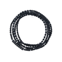 Bracelet Homme 5 tours Gentleman Noir Mat, Têtes Blondes