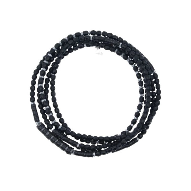 Bracelet Homme 5 tours Gentleman Noir Mat, Têtes Blondes
