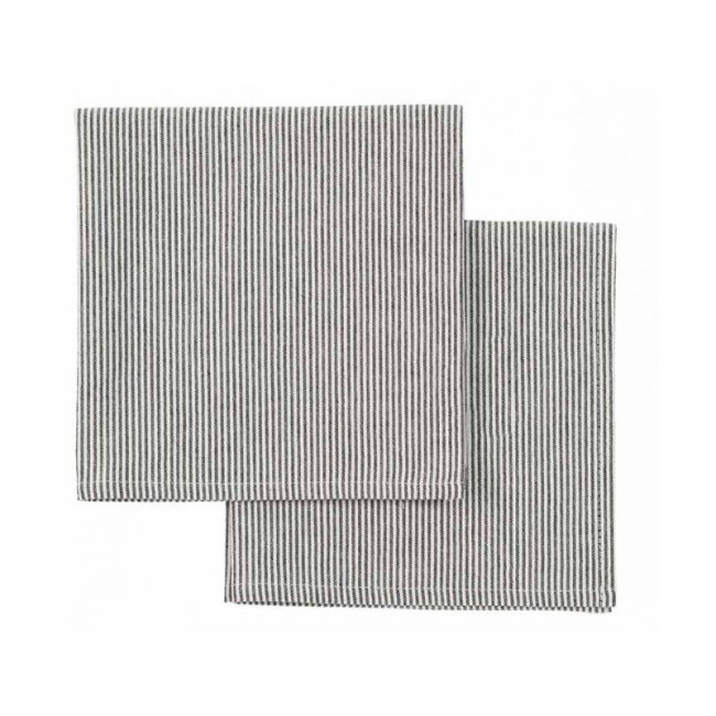 2 Serviettes de Table Coton Finette Caviar, La Cerise sur le Gâteau