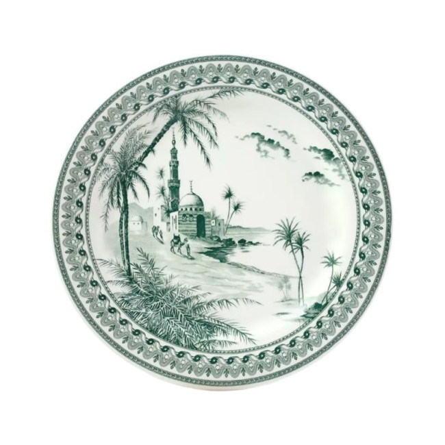 Plat à gâteau Les Dépareillées Vert, Gien