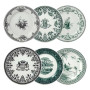 Coffret 6 assiettes plates Les Dépareillées Vert, Faïencerie de Gien