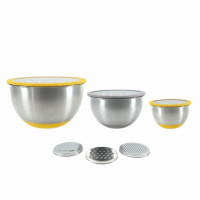 Set de 3 bols alimentaires inox + 3 râpes interchangeables PIKA, Warmcook