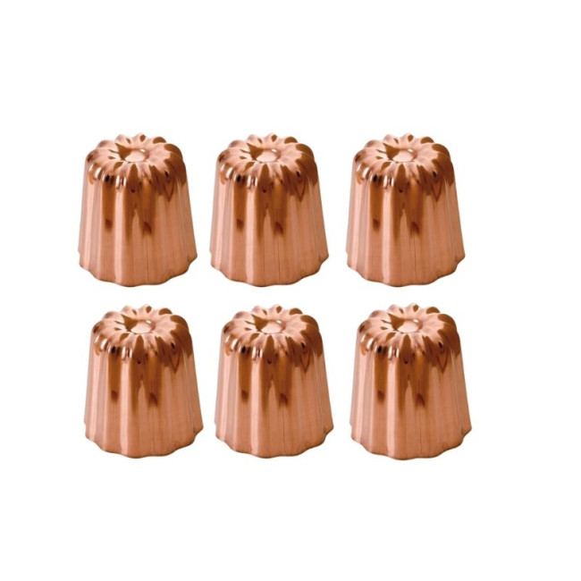 6 Moules à Canelé Cuivre Étamé 35 mm, Mali's