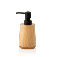 Pompe à Savon ovale en bois de Chêne marron, Andrea House