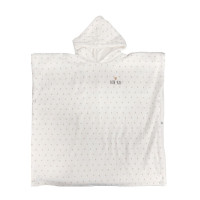 Poncho 3/6 ans en Gaze de coton Cœurs Ecru, Atelier Wagram