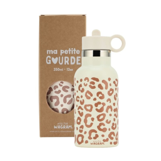 Gourde en acier inoxydable Léopard Crème, Atelier Wagram