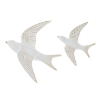 Lot de 2 Décorations Murales Oiseaux Blanc, Emdé