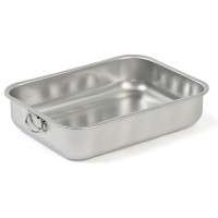 Plat à Four Rectangle en Inox, Steel Pan