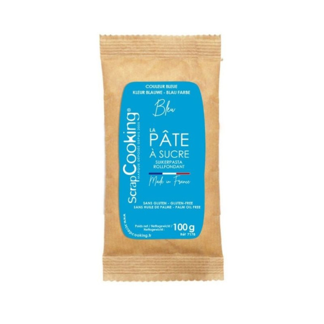 Pâte à sucre bleu 100g, ScrapCooking