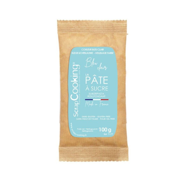 Pâte à sucre bleu clair 100g, ScrapCooking