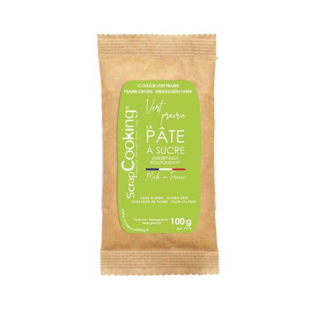 Pâte à sucre vert prairie 100g, ScrapCooking