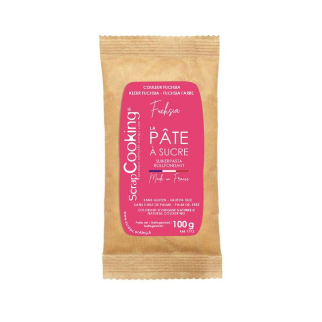 Pâte à sucre fuchsia 100g, ScrapCooking