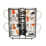 Support 4 Mugs 35 cl Félin, Table Passion