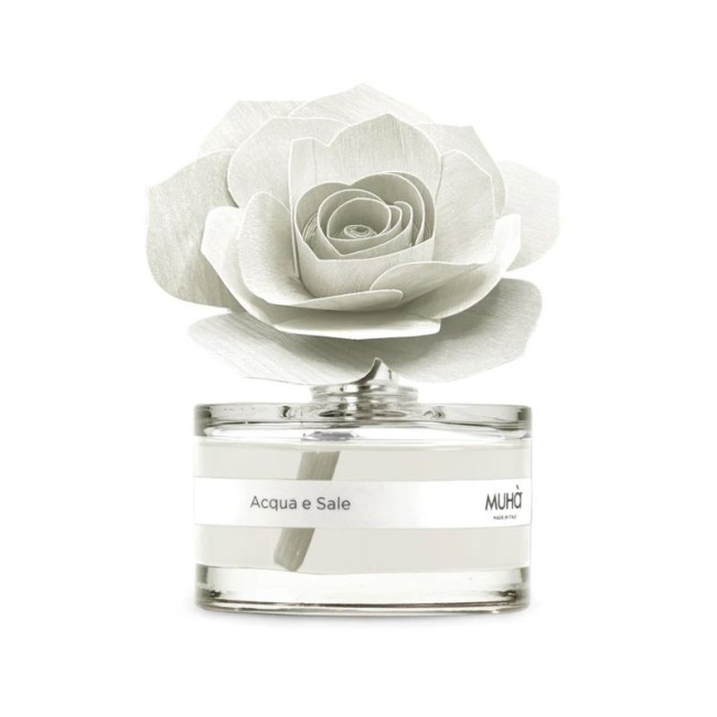 Diffuseur de parfum Eau et Sel Rose avec Rose Blanche, Muhà