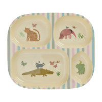 Assiette 4 Compartiments Sweet Jungle Print, Rice