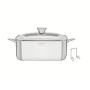 Cocotte Carrée 26 cm 7.3 L Inox Grano, Tramontina