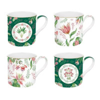 Coffret 4 Mugs 30cl Botanic Chic, Easy Life