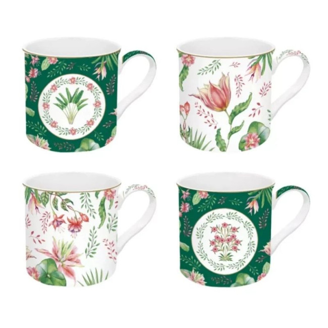 Coffret 4 Mugs 30cl Botanic Chic, Easy Life