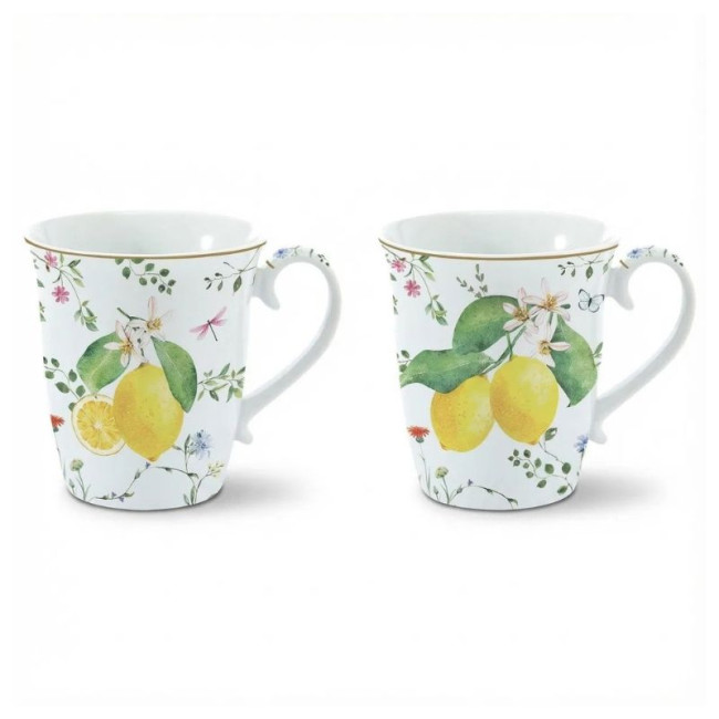 Coffret 2 Mugs 27cl Fleurs et Citrons, Easy Life