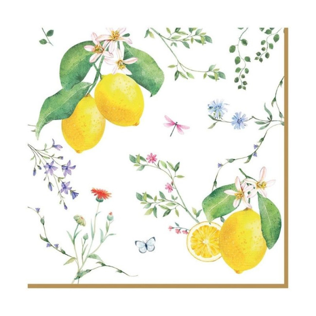 Serviettes en Papier Fleurs et Citrons, Easy Life