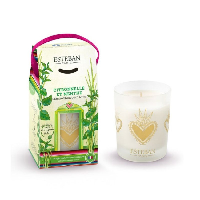 Bougie parfumée 180 gr Citronnelle et Menthe, Estéban