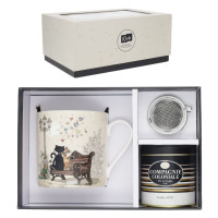 Coffret Mug et Thé en Vrac Bug Art Couple de Chats, Kiub
