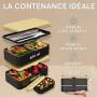 Boîte Bento Original 1.2 L Noir & Bambou, Umami