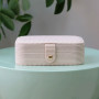 Boîte à Bijoux de Voyage Brigitte Velours Côtelé Beige, Maison Scarlett