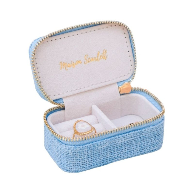 Boîte à Bijoux de Voyage Marie Lin Bleu Ciel, Maison Scarlett