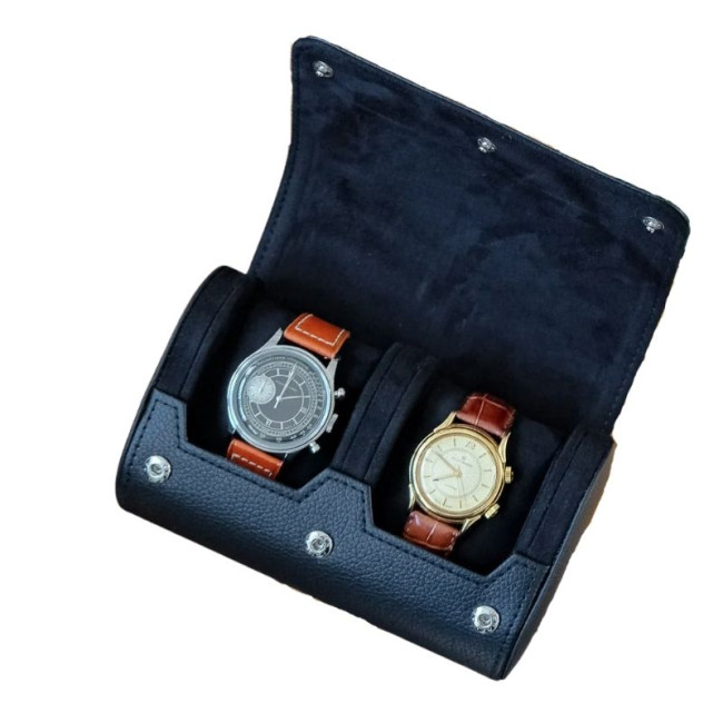 Boîte à Montres de Voyage James 2 emplacements Noir, Maison Scarlett