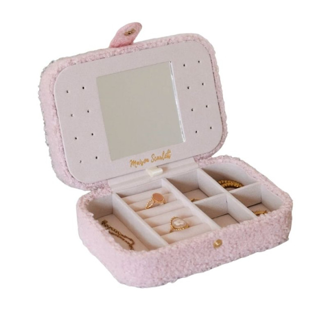 Boîte à Bijoux de Voyage Brigitte Moumoute Rose, Maison Scarlett