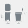 Poubelle à pédale StepUp 25L, Brabantia
