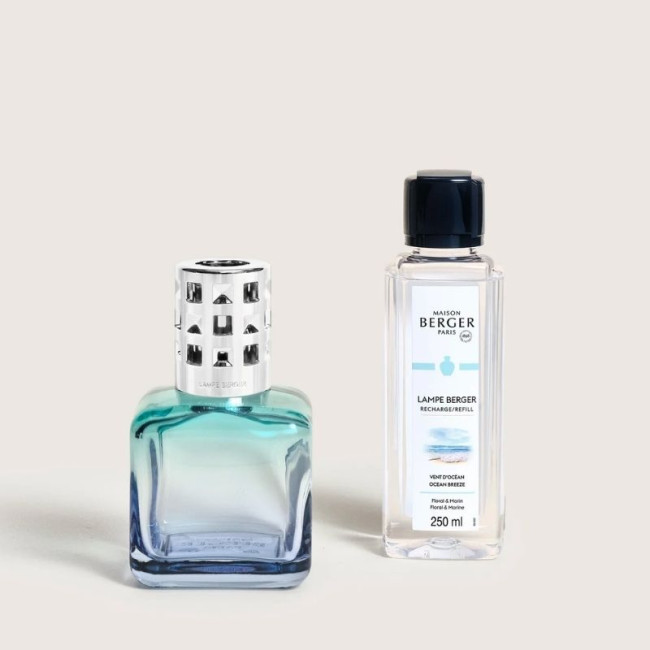 Coffret Lampe Berger Glaçon Turquoise/Bleue, Maison Berger