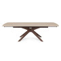 Table Extensible Maritta Noyer/Travertin 170/250 x 90 cm, Bizzotto