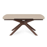 Table Extensible Maritta Noyer/Travertin 170/250 x 90 cm, Bizzotto