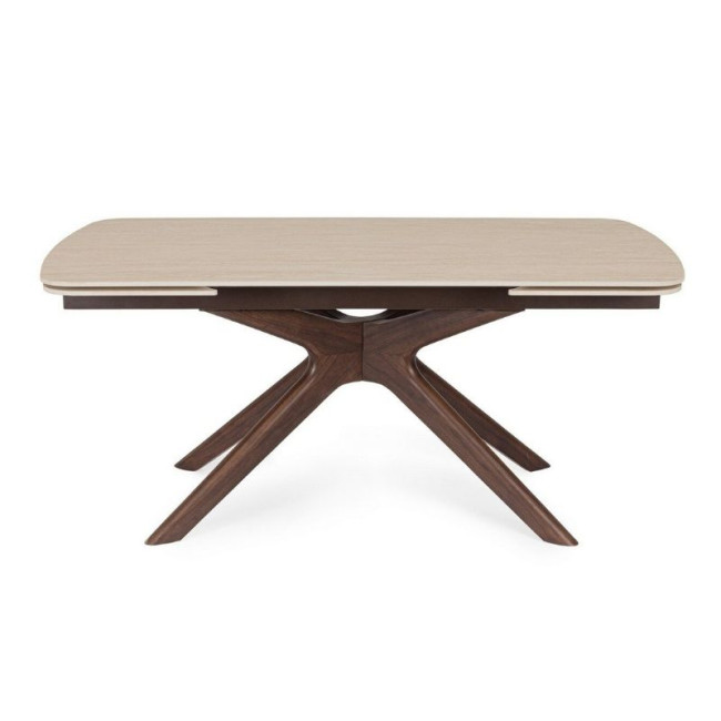 Table Extensible Maritta Noyer/Travertin 170/250 x 90 cm, Bizzotto