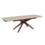 Table Extensible Maritta Noyer/Travertin 170/250 x 90 cm, Bizzotto